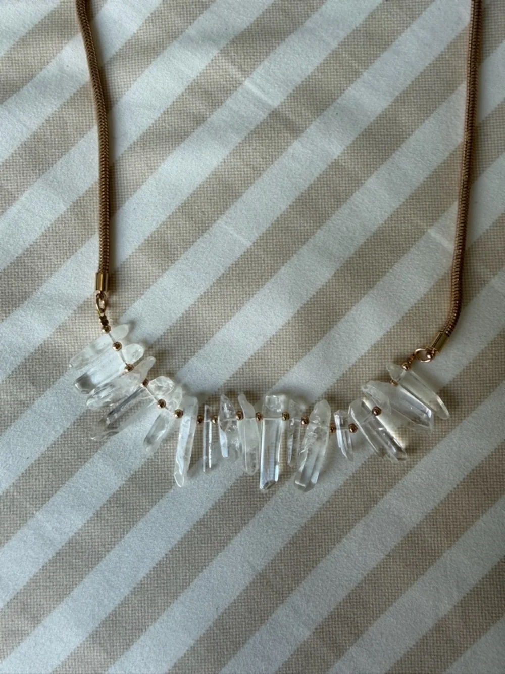 Kinsley Armelle Crystal Spike Statement Necklace - Gold Tone - Picture 2 of 3